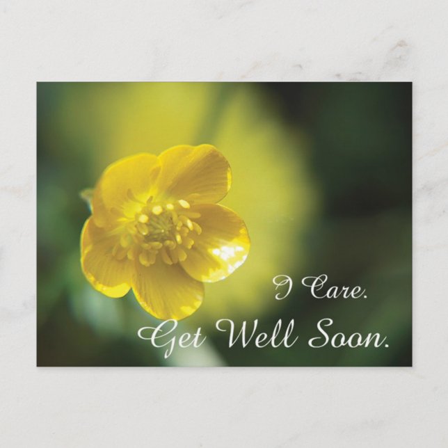 Yellow Flower Get Well Postcard (Front)