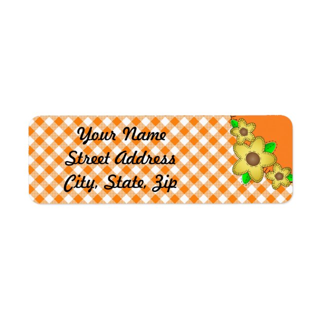 Yellow Flower GinBackground Return Address Sticker (Front)