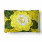Yellow Flower Green Leaves Artisan Crochet Print