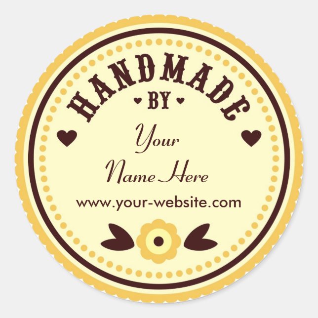 Yellow Flower Handmade By Personalized Stickers (Front)