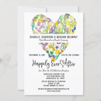 Yellow Flower Heart After Wedding Party Idpp3 Invitation by PetitePaperie at Zazzle