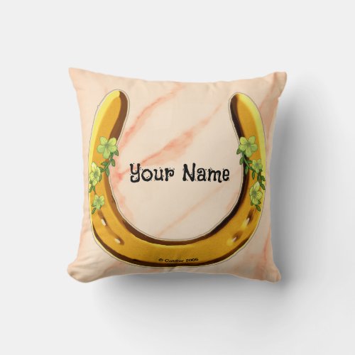 Yellow Flower  Horseshoe custom name  pillow