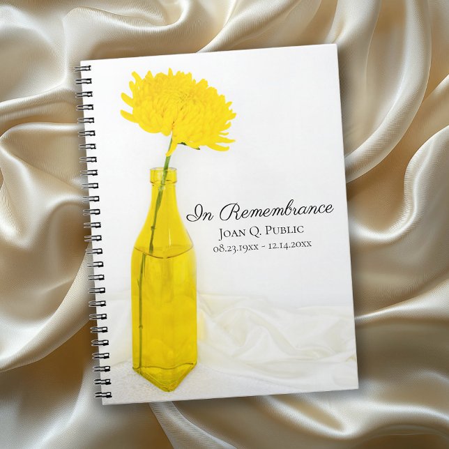 Yellow Flower in Vase Celebration of Life Funeral Notebook (Creator Uploaded)