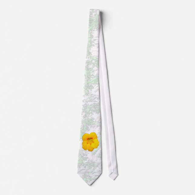 Yellow Flower Leafy Tie (Front)