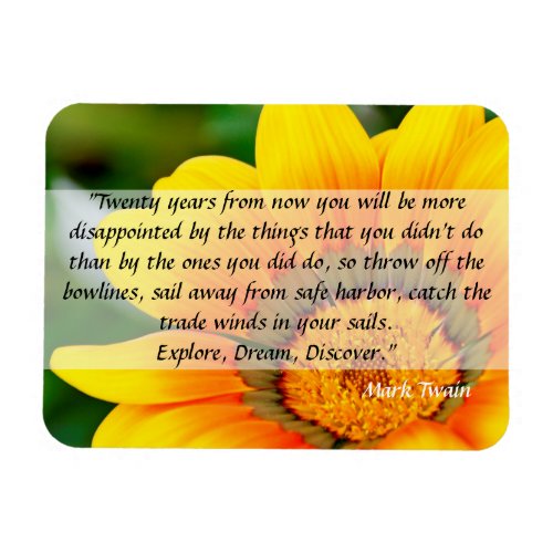 Yellow Flower Magnet with Inspirational Quote