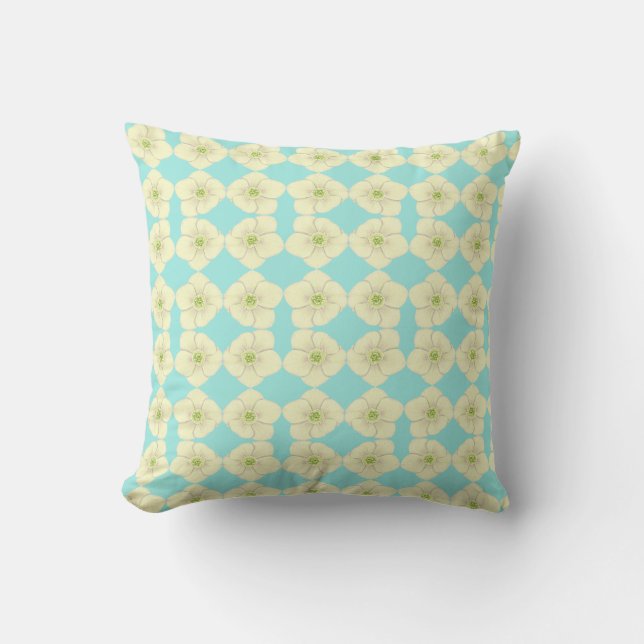 Yellow Flower Mirrored-Image Throw Pillow (Front)