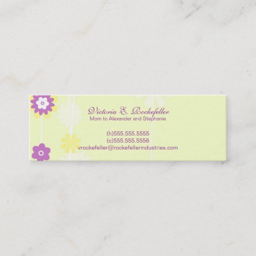 Customizable Yellow Flower Mommy Cards Business Cards
