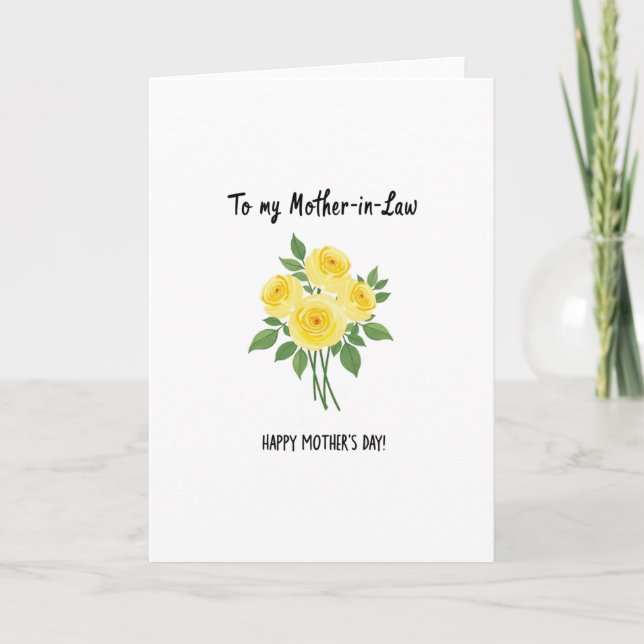 Yellow Flower Mothers Day Card (Front)