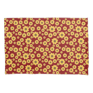 Yellow Flower Motif Yellow Daisy Pattern Pillow Case