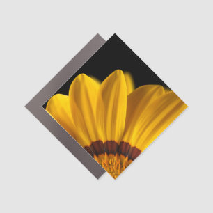 Yellow flower on black background car magnet