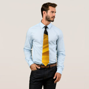 Yellow flower on black background neck tie