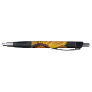 Yellow flower on  black background pen