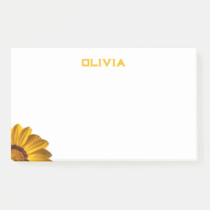 Yellow flower on  black background post-it notes