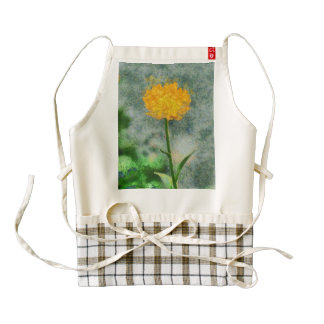 Yellow flower painting zazzle HEART apron