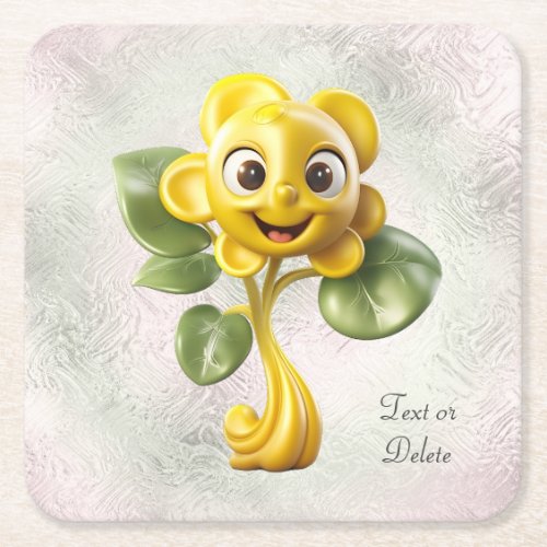 Yellow Flower Paper Coaster