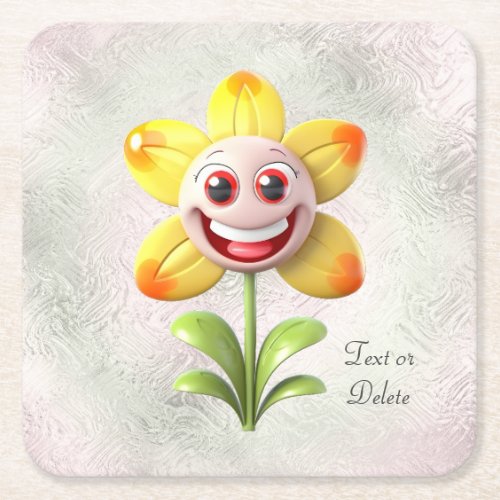 Yellow Flower Paper Coaster