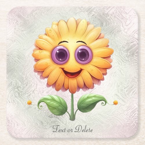 Yellow Flower Paper Coaster