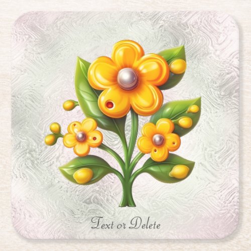 Yellow Flower Paper Coaster