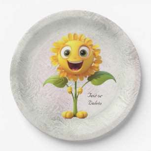 Yellow Flower Paper Plate
