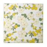Yellow Flower Pattern Ceramic Tile at Zazzle