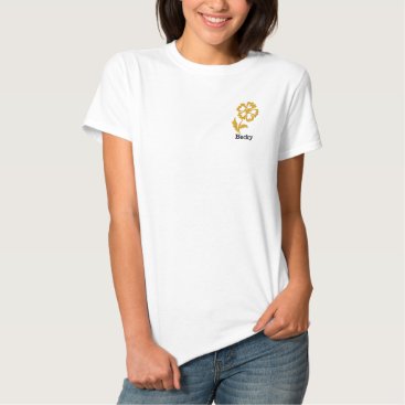 Yellow Flower Personalized Embroidered Shirt