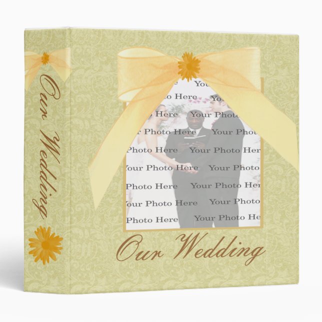 Yellow Flower Photo Album/ Guest Book Binder (Front/Spine)