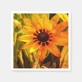 Yellow Flower Photo Paper Napkins