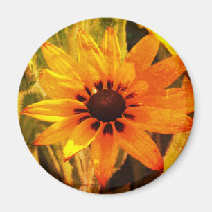 Yellow Flower Photo Round Magnet