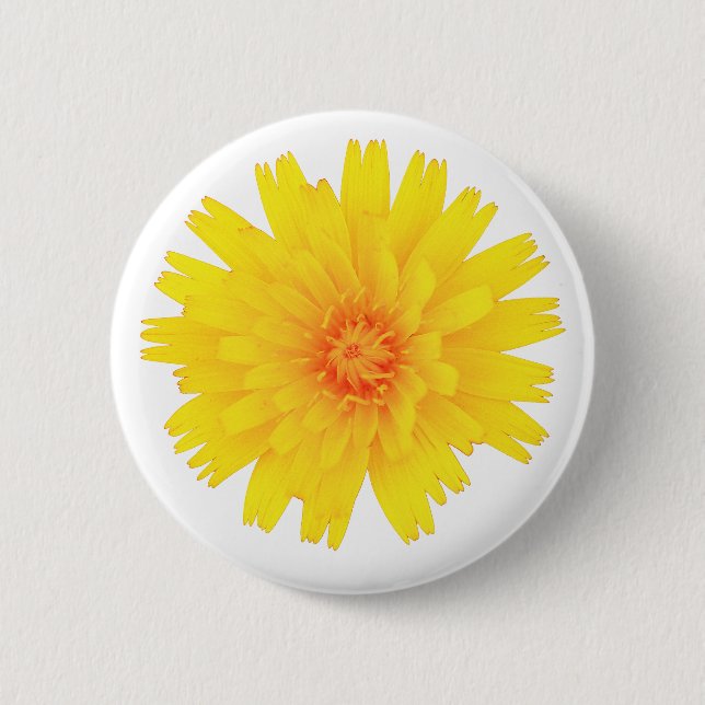 Yellow Flower Pinback Button (Front)
