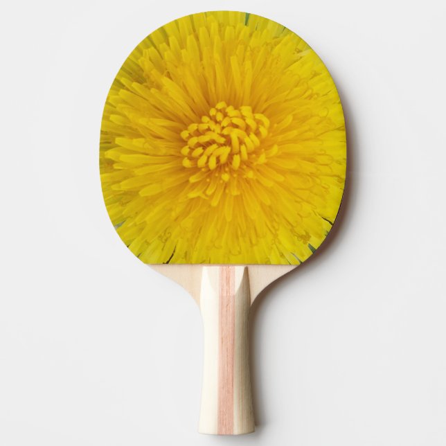 Yellow Flower Ping Pong Paddle, Red Rubber Back Ping-Pong Paddle (Front)
