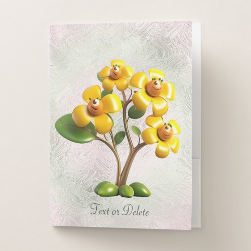 Yellow Flower Pocket Folder