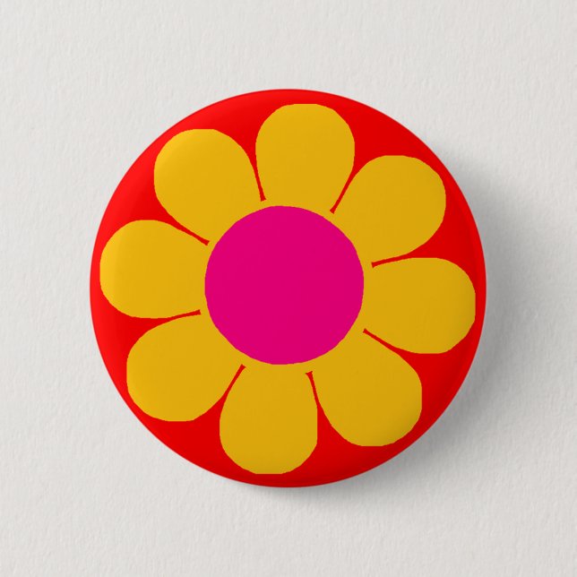 Yellow Flower Power Button (Front)