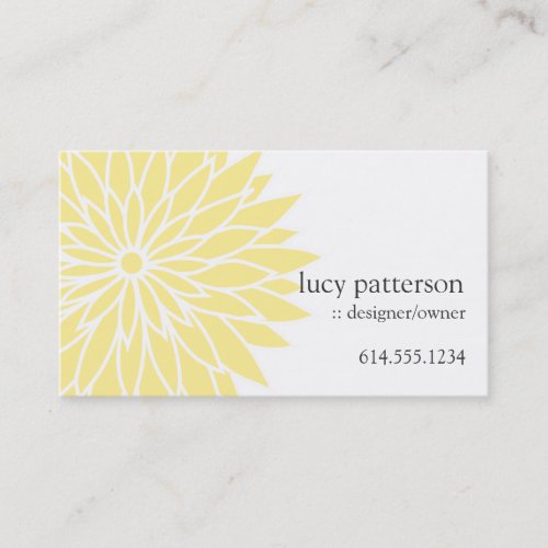 Yellow Flower Power Chic Stylish Business Cards