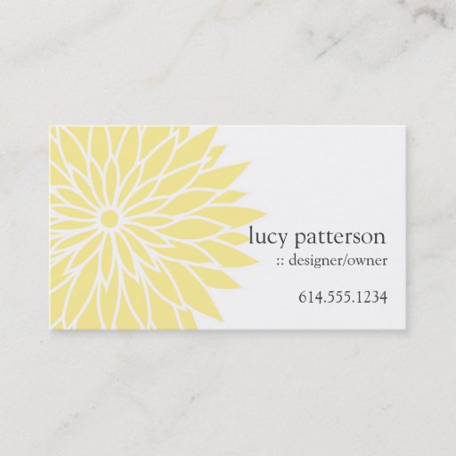 Customizable Yellow Flower Power Chic Stylish Business Cards
