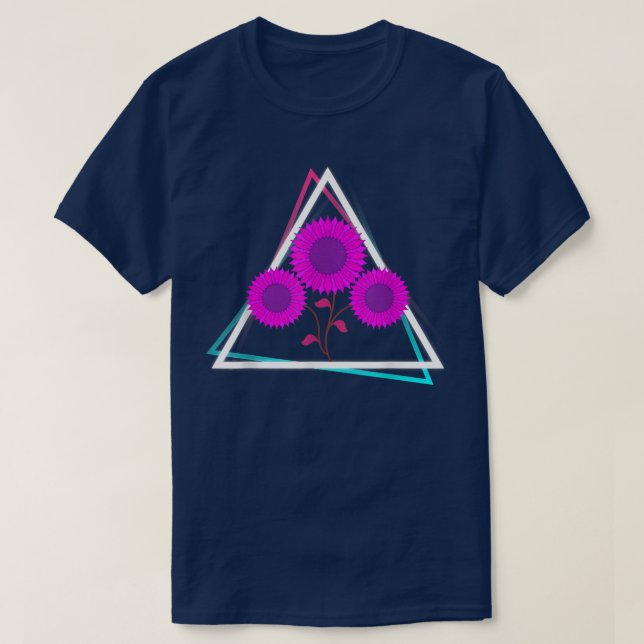 Yellow Flower Retro 90s Art Vaporwave Hippie Sunfl T-Shirt (Design Front)
