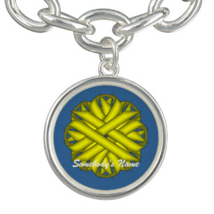 Yellow Flower Ribbon by Kenneth Yoncich Bracelet