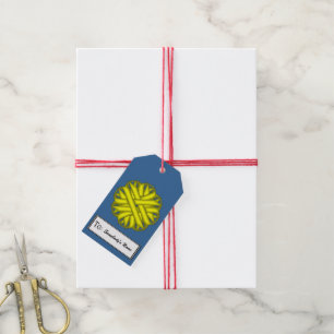 Yellow Flower Ribbon by Kenneth Yoncich Gift Tags