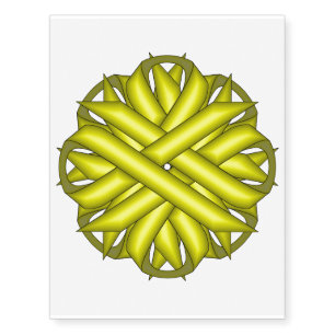 Yellow Flower Ribbon by Kenneth Yoncich Temporary Tattoos