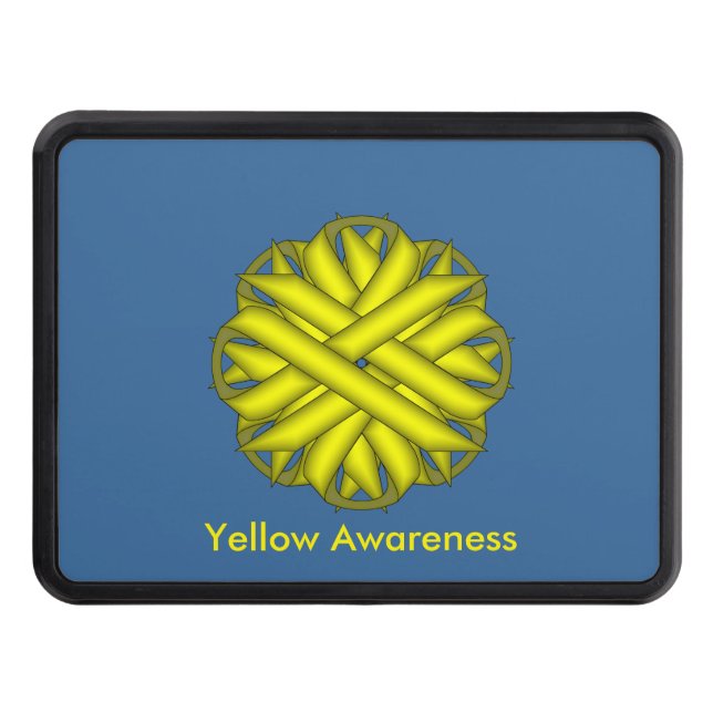 Yellow Flower Ribbon by Kenneth Yoncich Tow Hitch Cover (Front)
