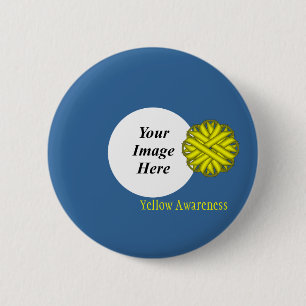 Yellow Flower Ribbon Template by Kenneth Yoncich Button