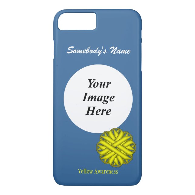 Yellow Flower Ribbon Template by Kenneth Yoncich Case-Mate iPhone Case (Back)
