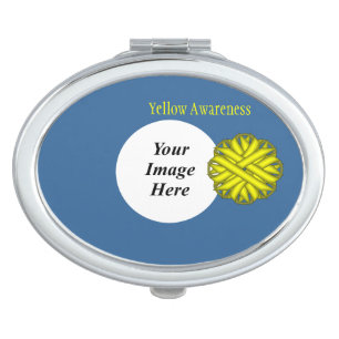 Yellow Flower Ribbon Template by Kenneth Yoncich Compact Mirror
