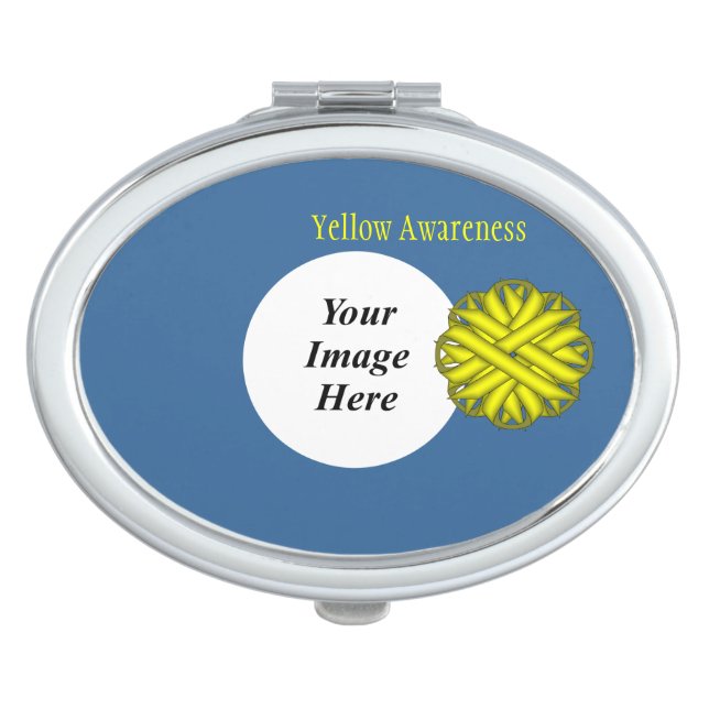 Yellow Flower Ribbon Template by Kenneth Yoncich Compact Mirror (Front)