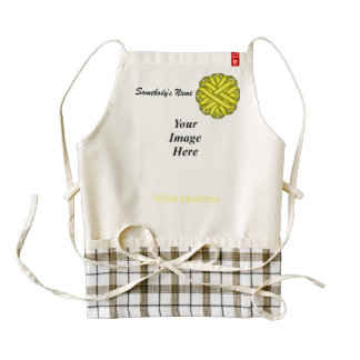 Yellow Flower Ribbon Template Zazzle HEART Apron