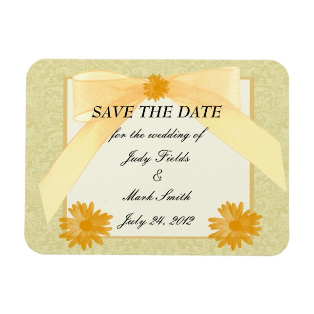 Yellow Flower Save The Date Magnet (Horizontal)