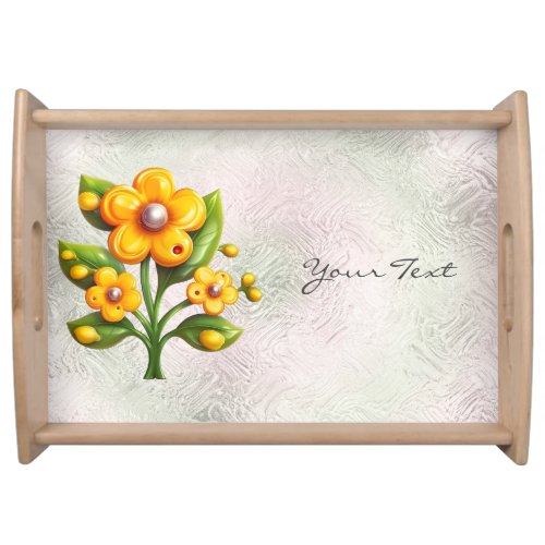 Yellow Flower Serving Tray