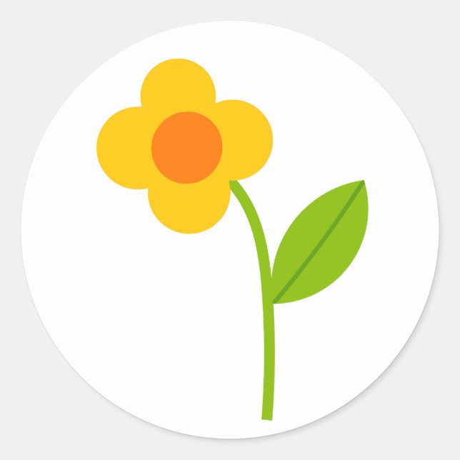 Yellow flower Sticker (Front)