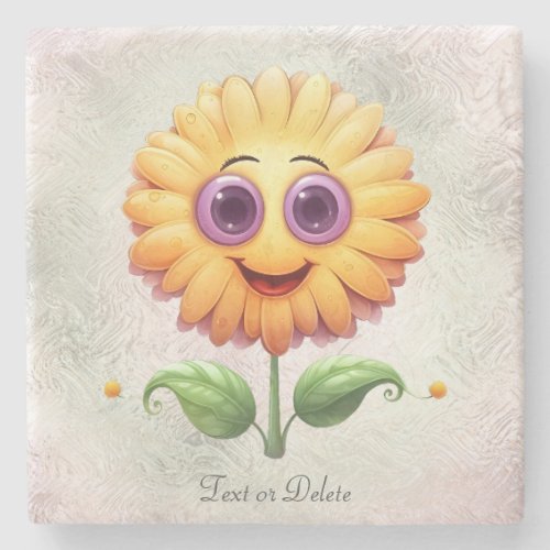 Yellow Flower Stone Coaster