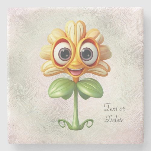 Yellow Flower Stone Coaster