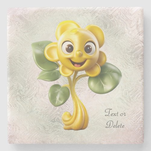 Yellow Flower Stone Coaster